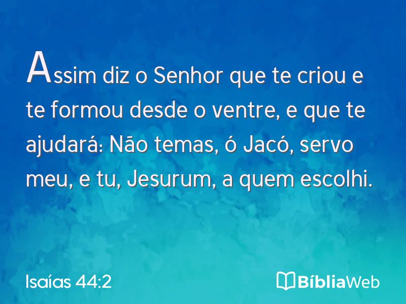 Isaías 44:2 em imagem para compartilhar