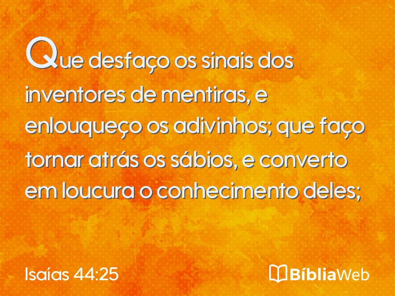 Isaías 44:25 em imagem para compartilhar