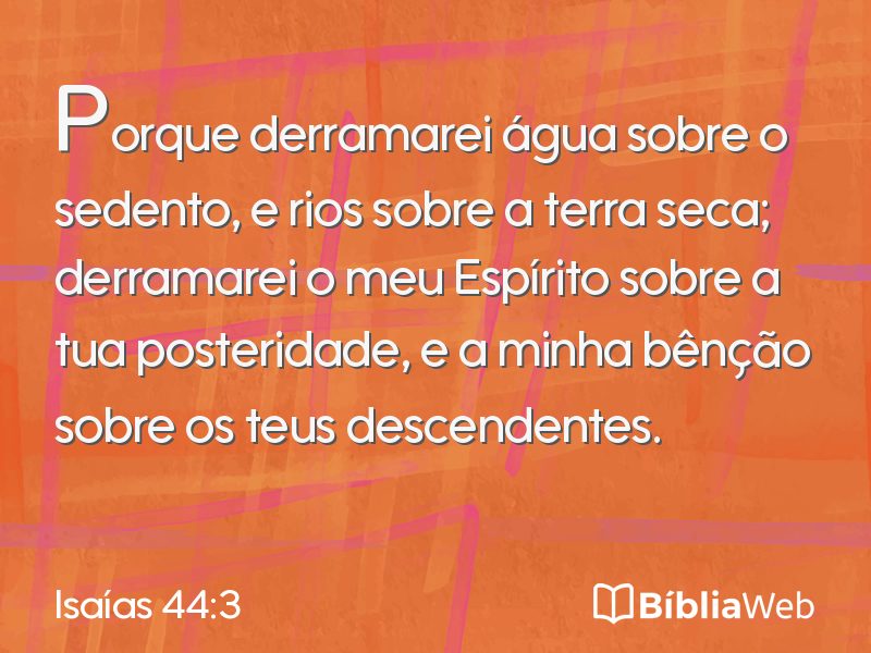 Isaías 44:3 em imagem para compartilhar