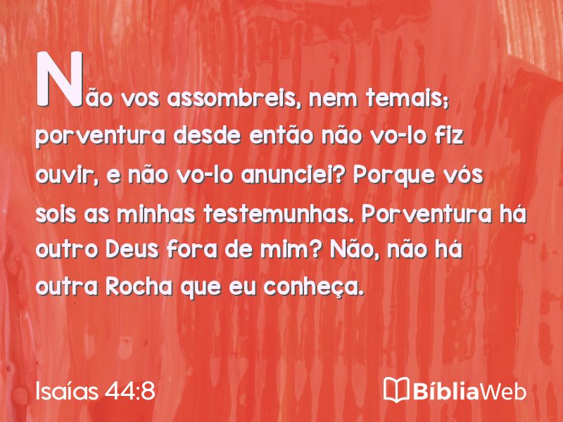 Isaías 44:8 em imagem para compartilhar