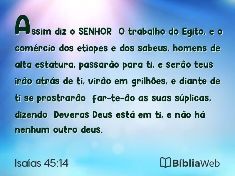 Isaías 45:14 em imagem para compartilhar