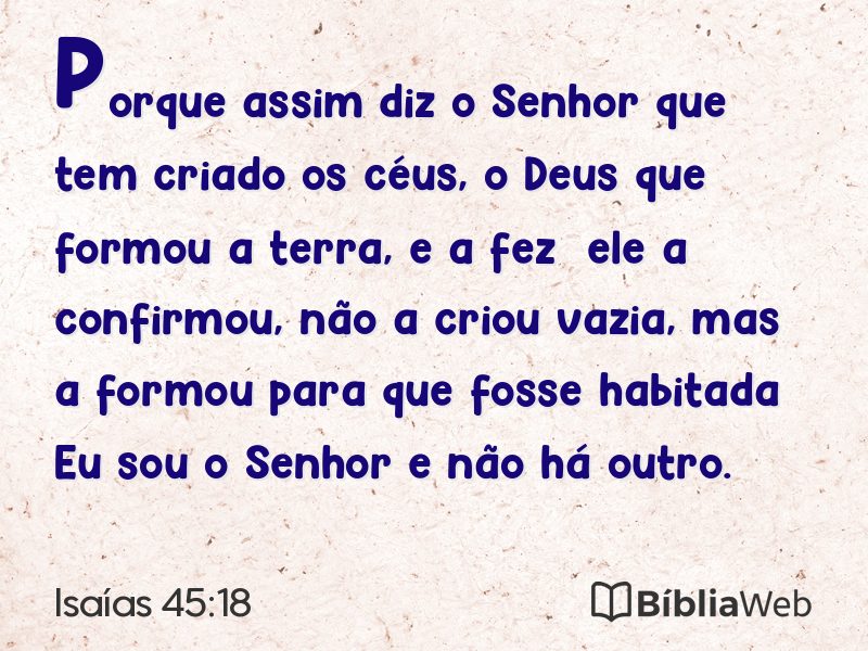 Isaías 45:18 em imagem para compartilhar