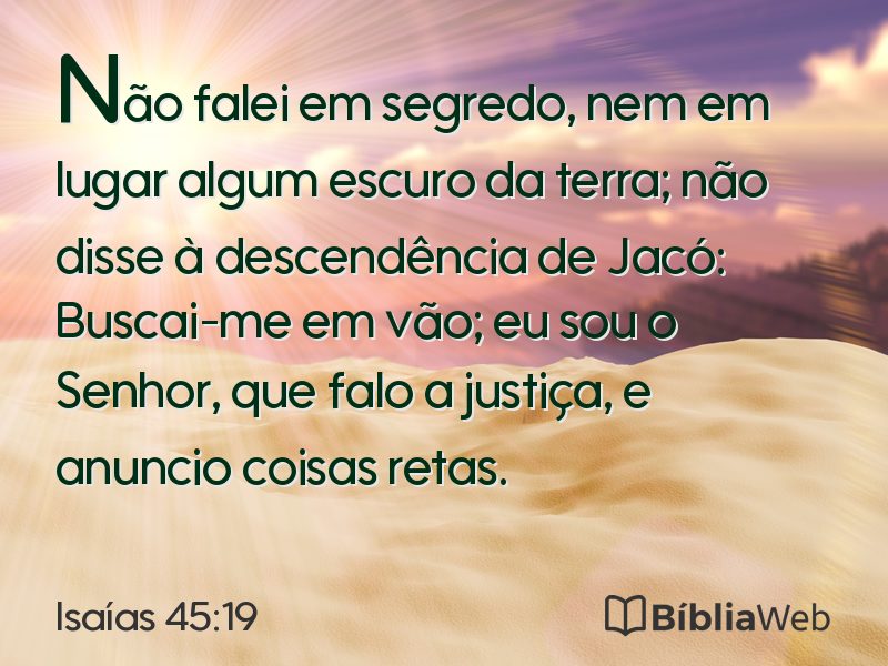 Isaías 45:19 em imagem para compartilhar