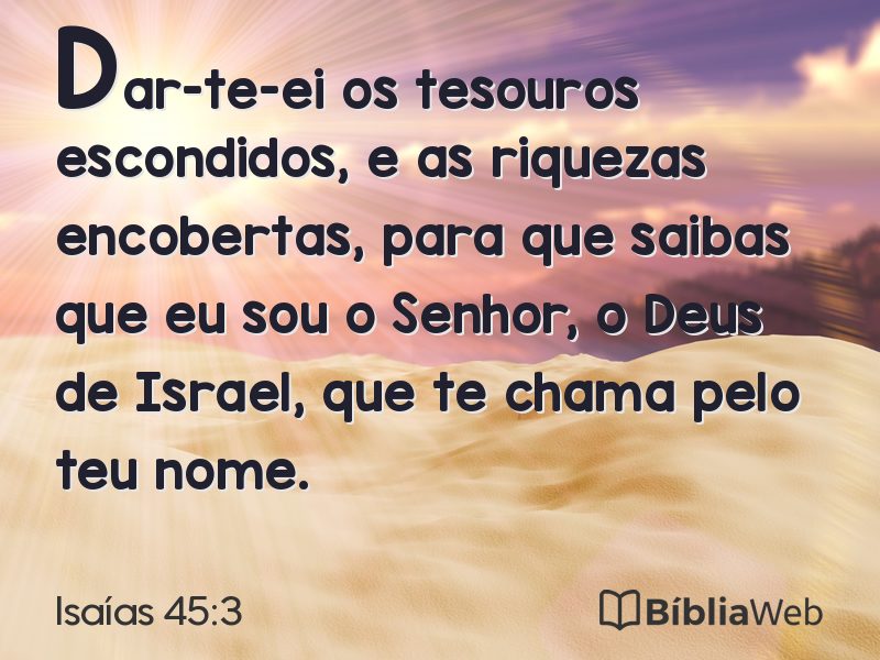 Isaías 45:3 em imagem para compartilhar