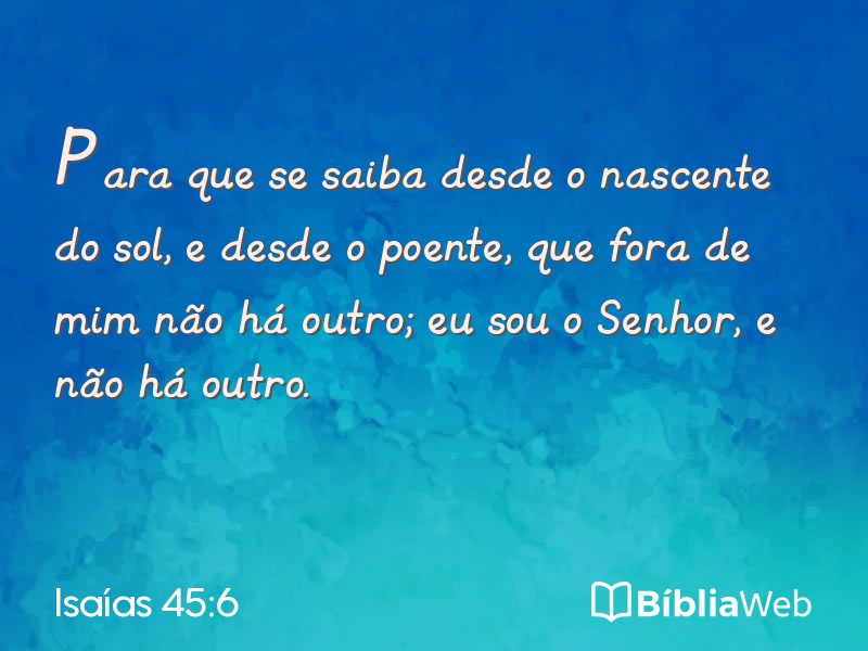 Isaías 45:6 em imagem para compartilhar