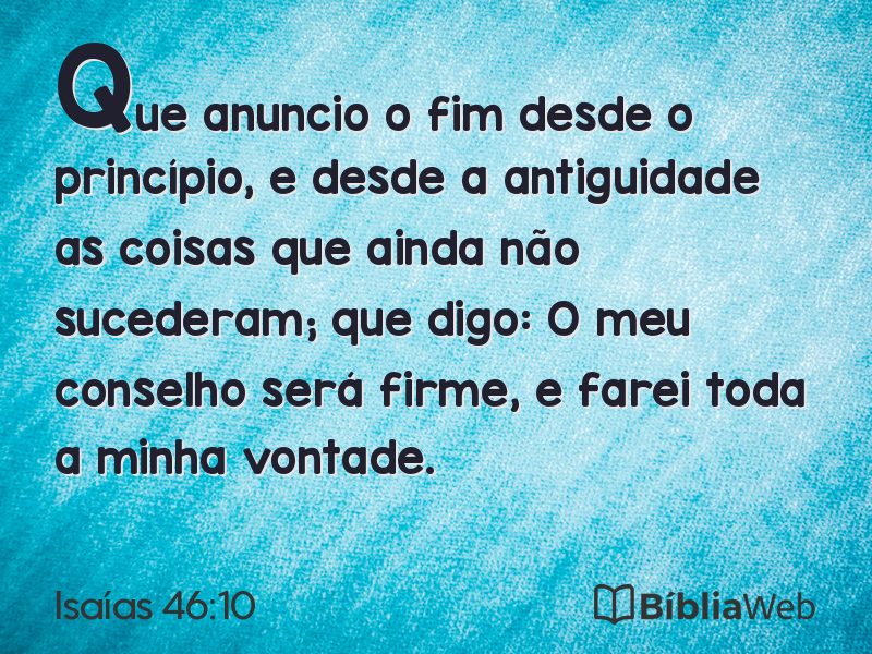 Isaías 46:10 em imagem para compartilhar