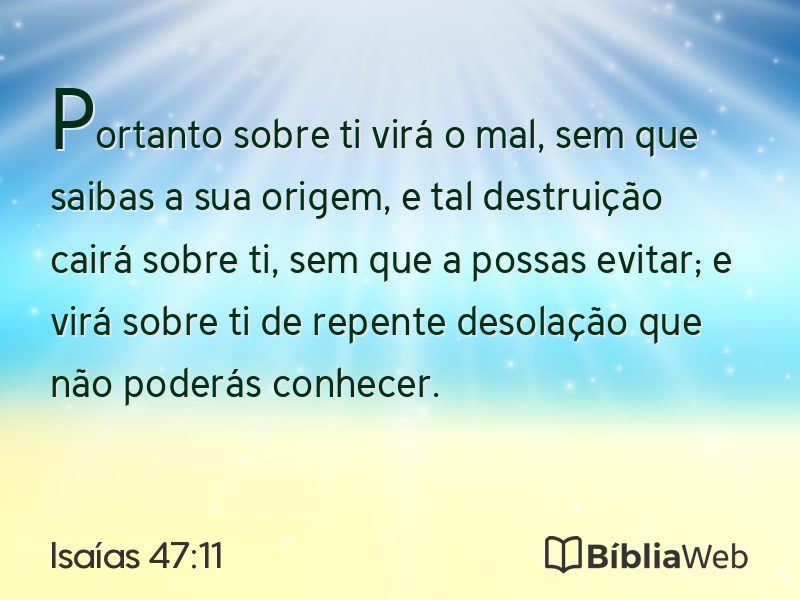Isaías 47:11 em imagem para compartilhar