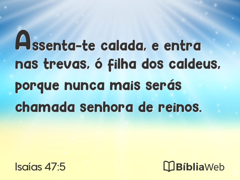 Isaías 47:5 em imagem para compartilhar