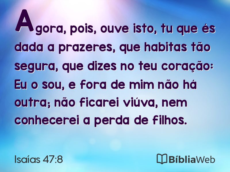 Isaías 47:8 em imagem para compartilhar