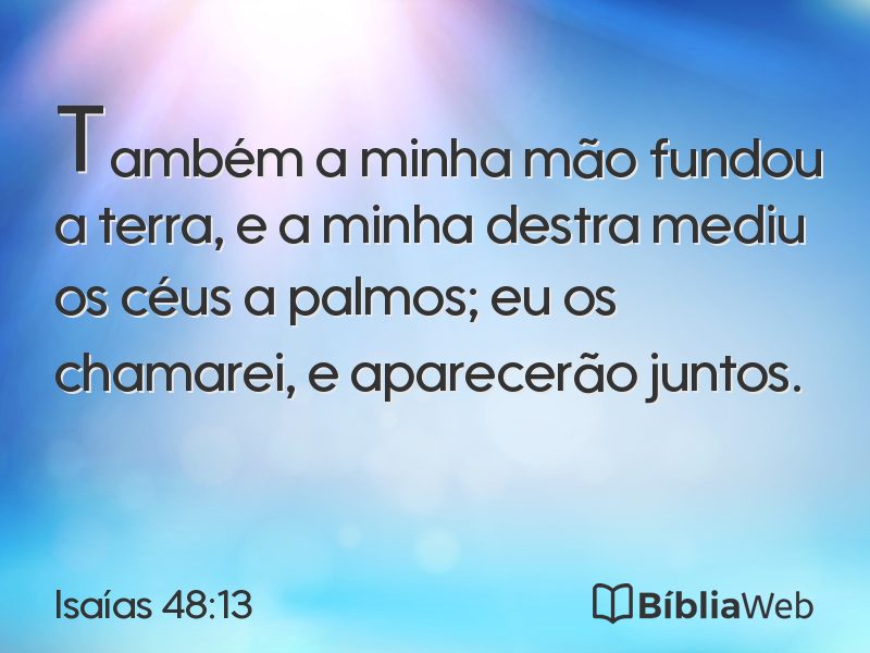 Isaías 48:13 em imagem para compartilhar