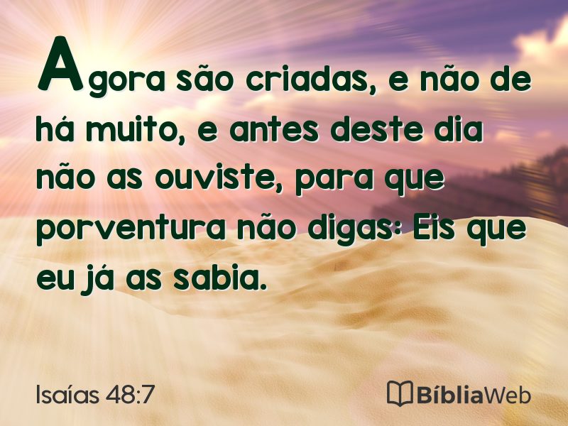 Isaías 48:7 em imagem para compartilhar