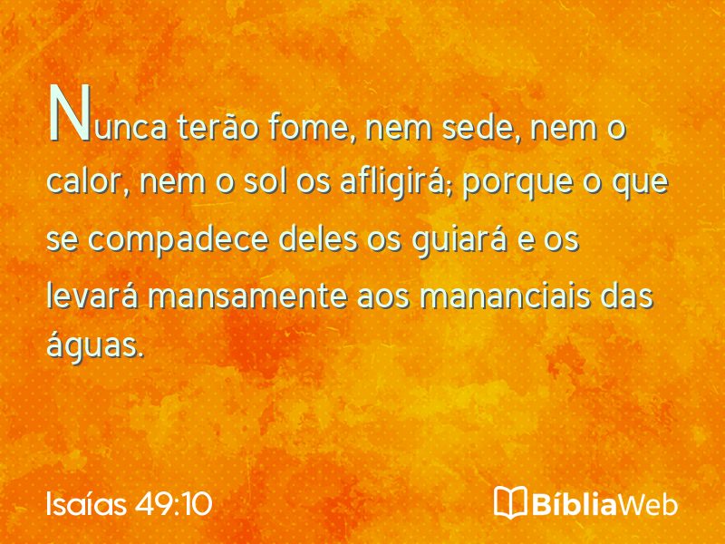 Isaías 49:10 em imagem para compartilhar