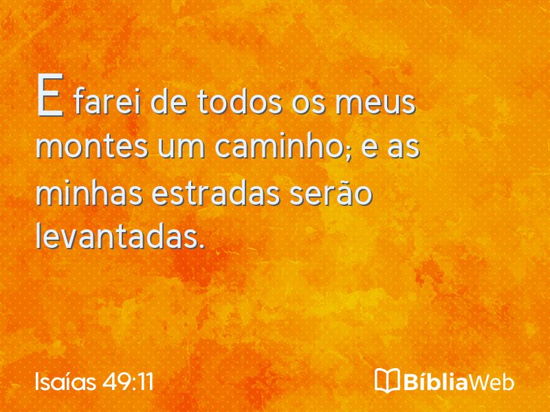 Isaías 49:11 em imagem para compartilhar