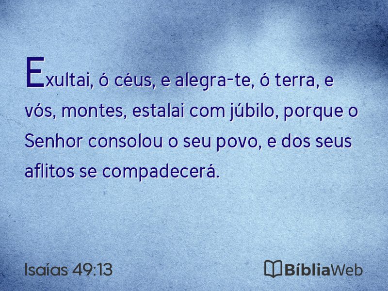 Isaías 49:13 em imagem para compartilhar