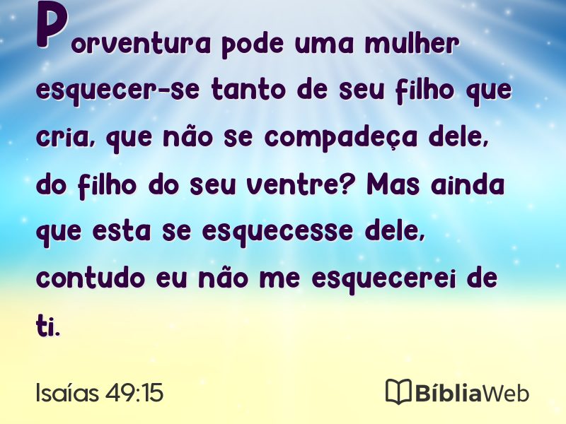 Isaías 49:15 em imagem para compartilhar