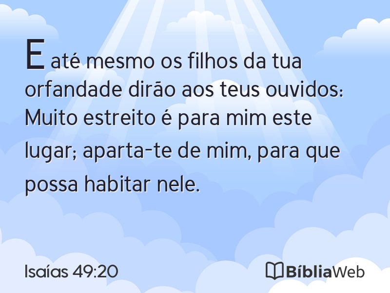 Isaías 49:20 em imagem para compartilhar