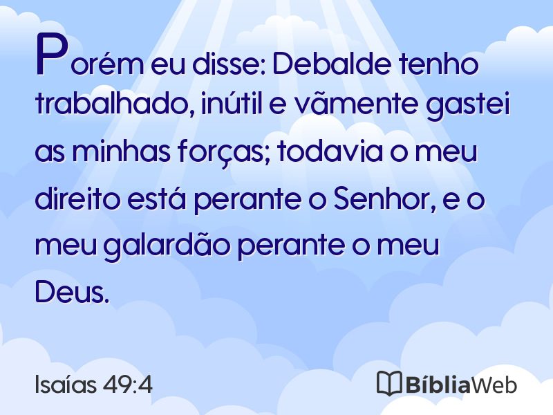Isaías 49:4 em imagem para compartilhar