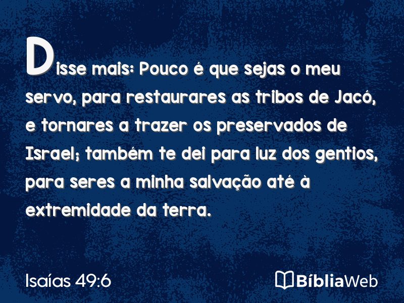 Isaías 49:6 em imagem para compartilhar