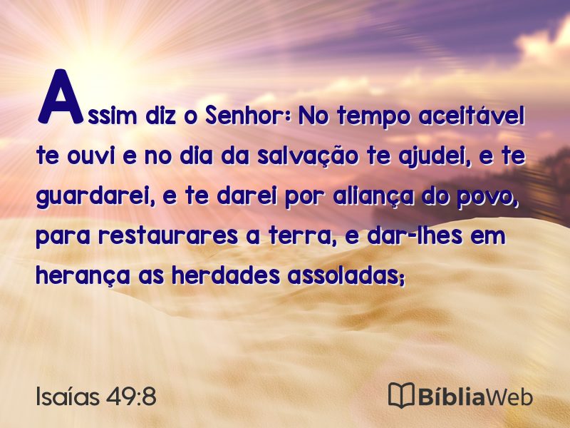 Isaías 49:8 em imagem para compartilhar