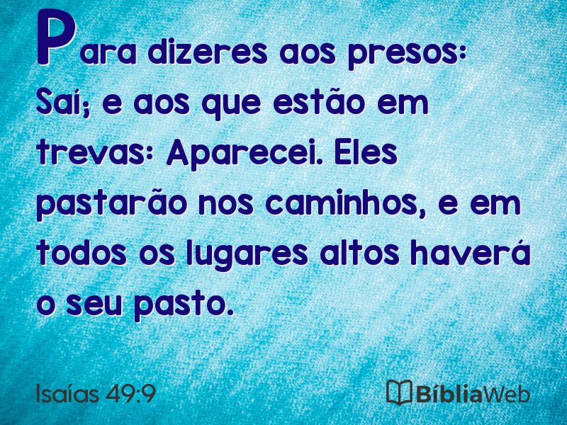 Isaías 49:9 em imagem para compartilhar