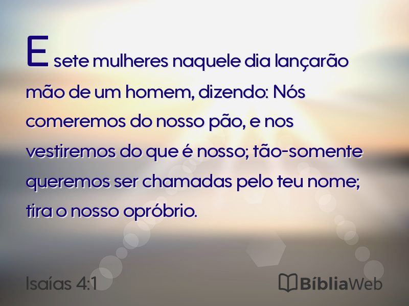 Isaías 4:1 em imagem para compartilhar