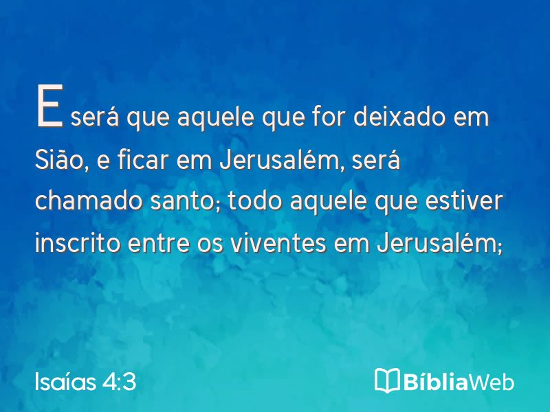 Isaías 4:3 em imagem para compartilhar