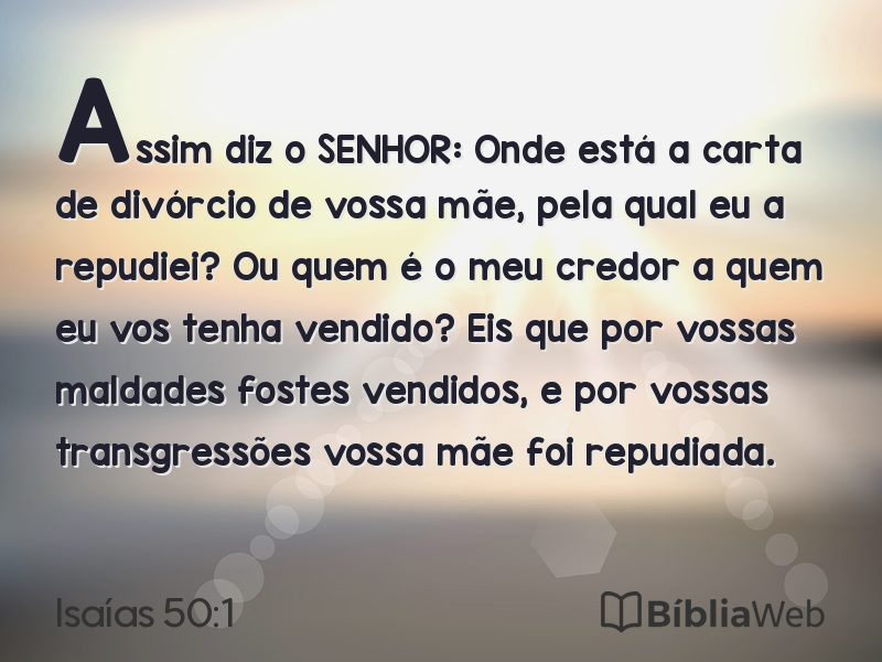 Isaías 50:1 em imagem para compartilhar