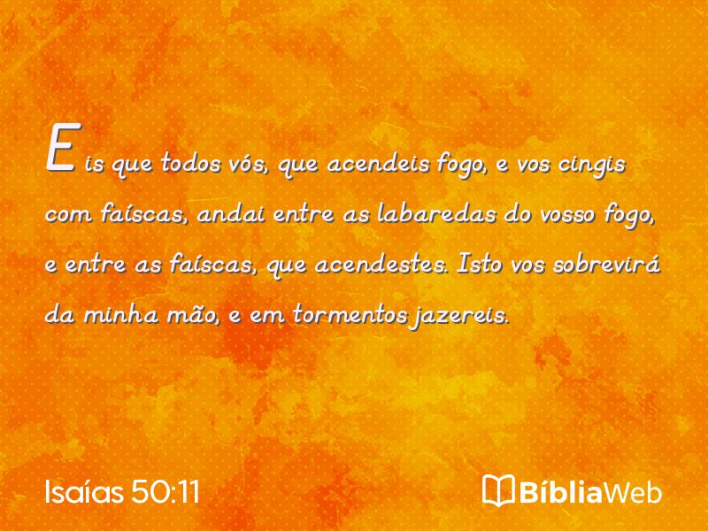 Isaías 50:11 em imagem para compartilhar