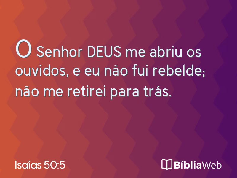Isaías 50:5 em imagem para compartilhar