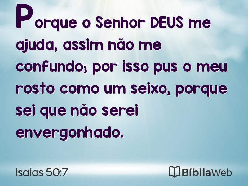 Isaías 50:7 em imagem para compartilhar
