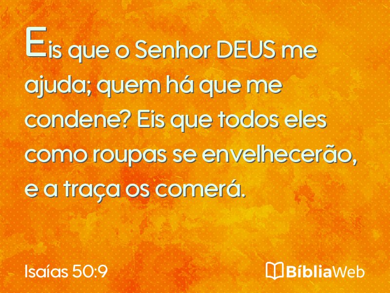 Isaías 50:9 em imagem para compartilhar