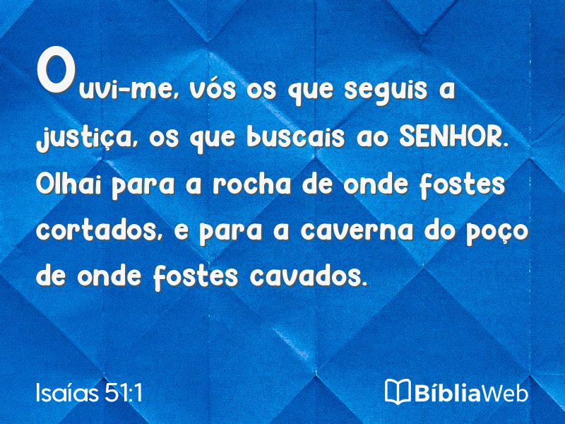 Isaías 51:1 em imagem para compartilhar