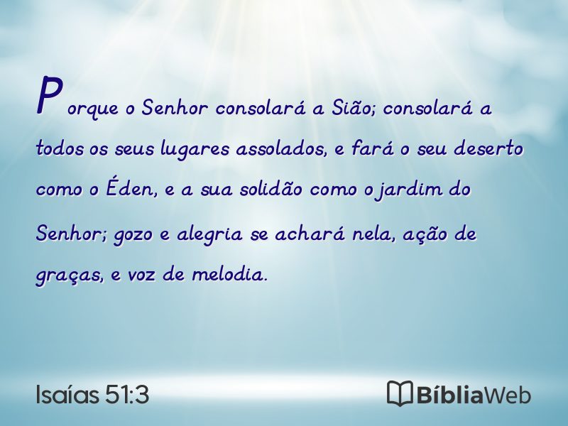 Isaías 51:3 em imagem para compartilhar