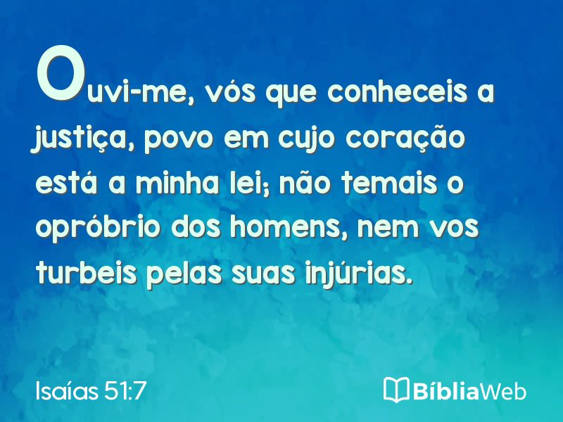 Isaías 51:7 em imagem para compartilhar
