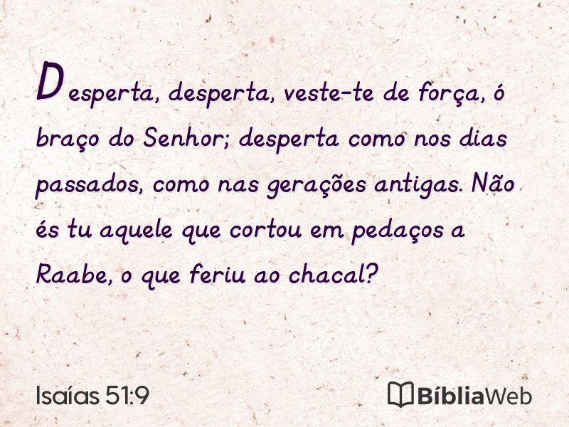 Isaías 51:9 em imagem para compartilhar