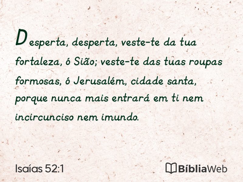 Isaías 52:1 em imagem para compartilhar