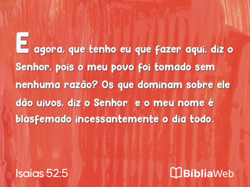Isaías 52:5 em imagem para compartilhar