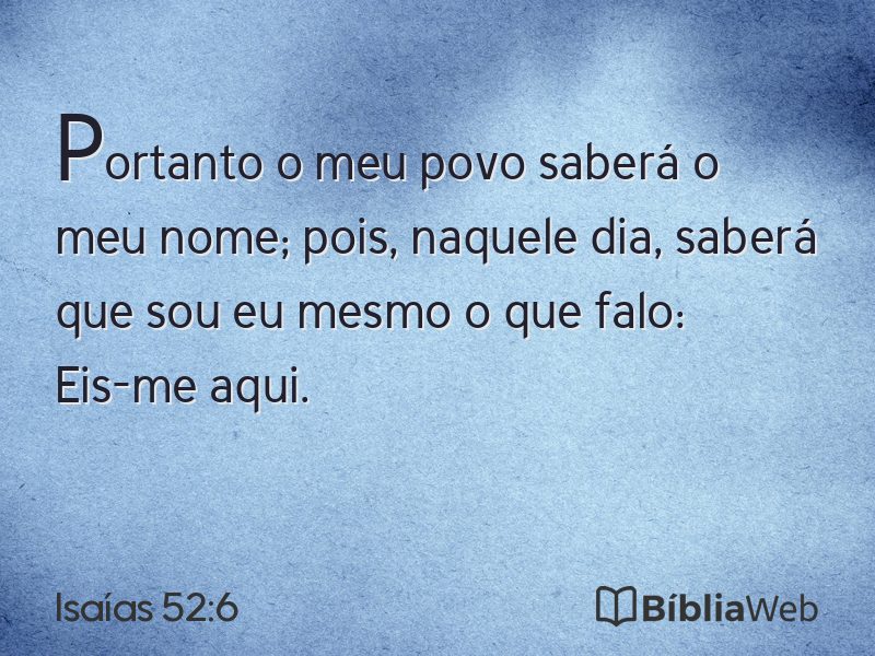 Isaías 52:6 em imagem para compartilhar