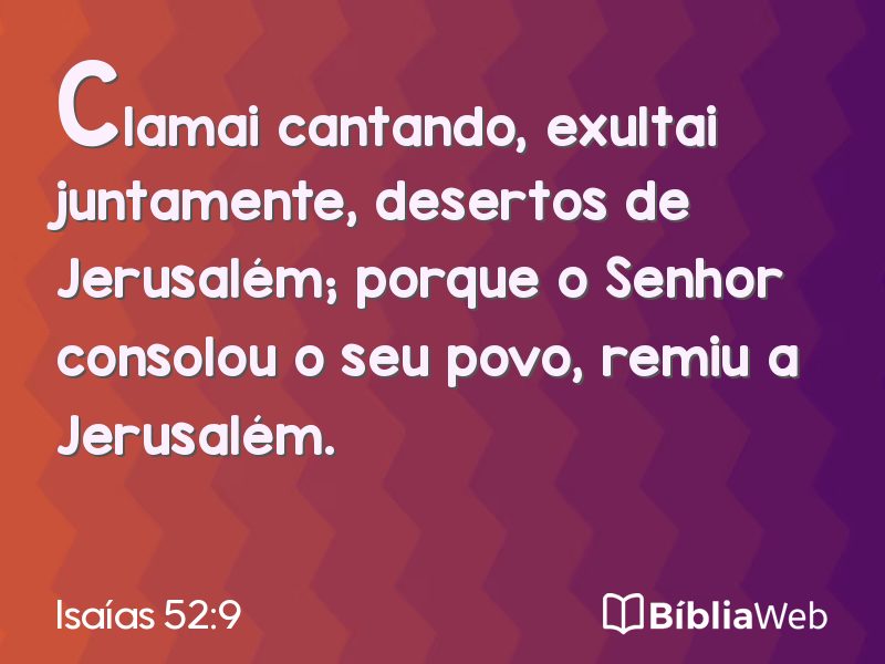 Isaías 52:9 em imagem para compartilhar