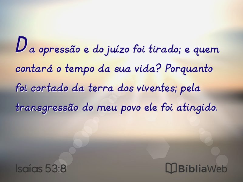 Isaías 53:8 em imagem para compartilhar