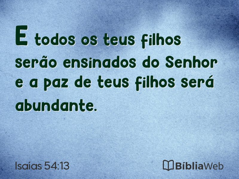 Isaías 54:13 em imagem para compartilhar