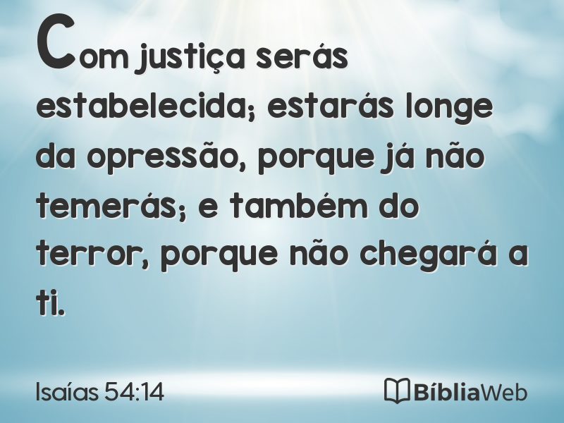 Isaías 54:14 em imagem para compartilhar