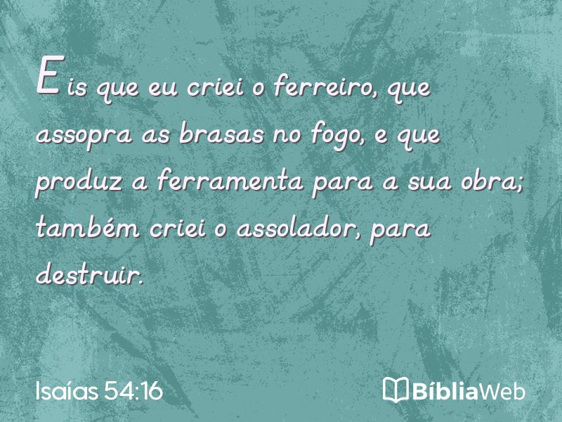 Isaías 54:16 em imagem para compartilhar