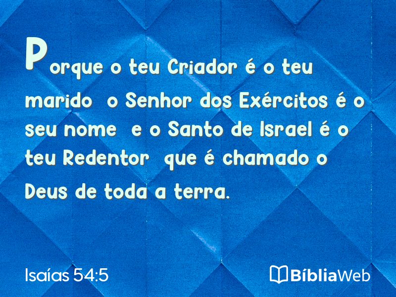Isaías 54:5 em imagem para compartilhar