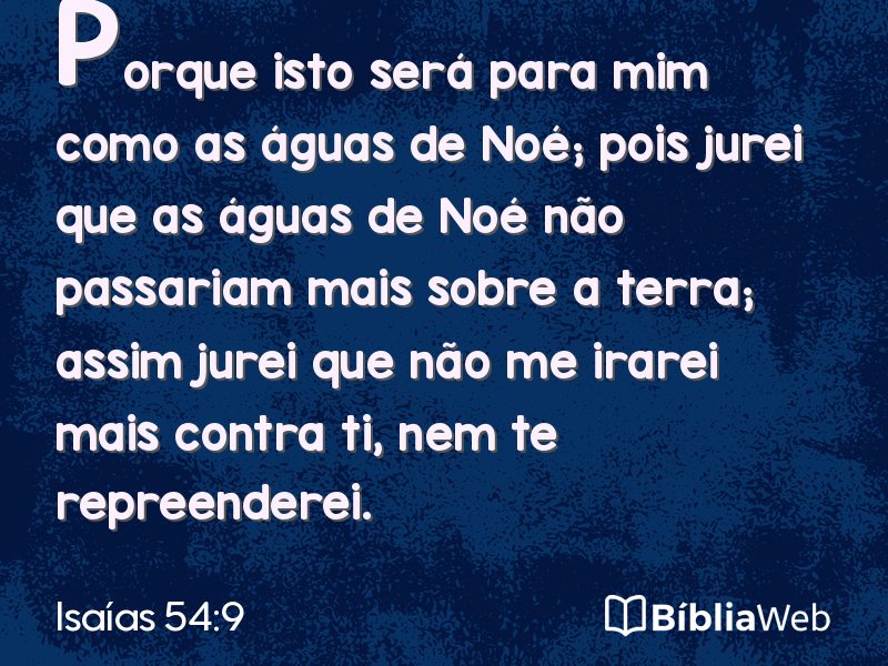 Isaías 54:9 em imagem para compartilhar