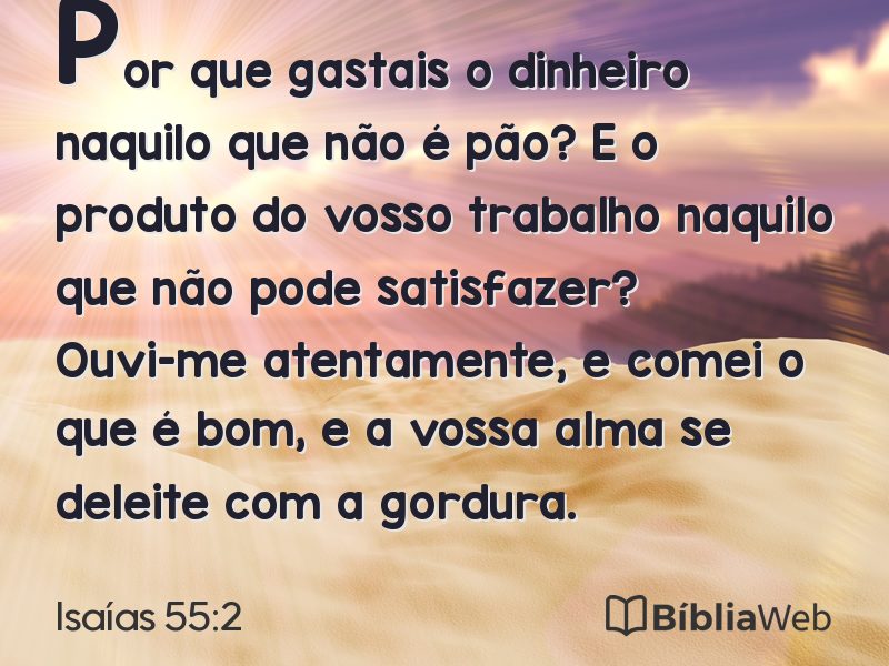 Isaías 55:2 em imagem para compartilhar