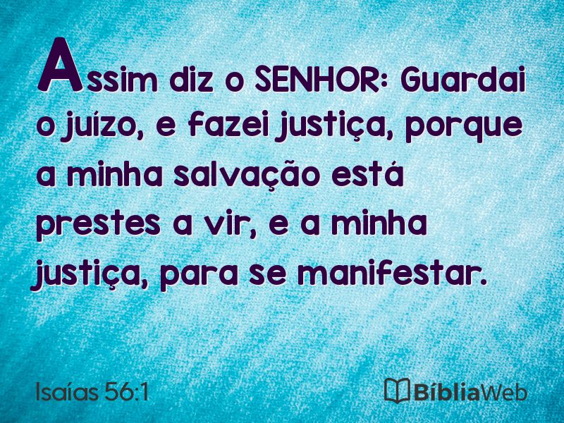 Isaías 56:1 em imagem para compartilhar