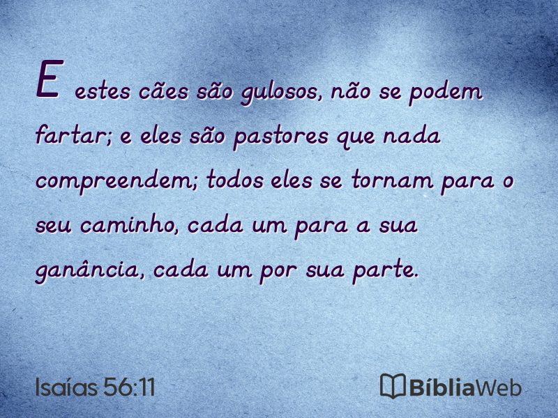 Isaías 56:11 em imagem para compartilhar