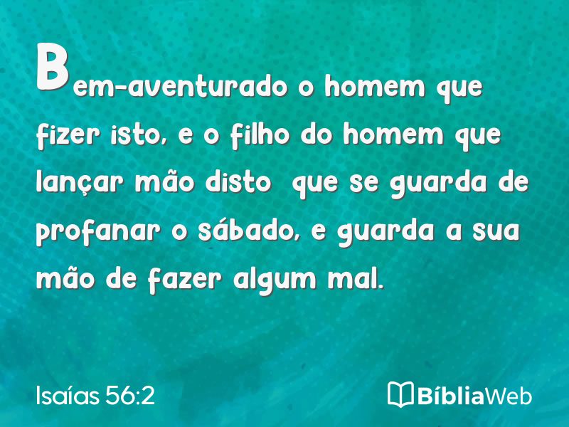 Isaías 56:2 em imagem para compartilhar