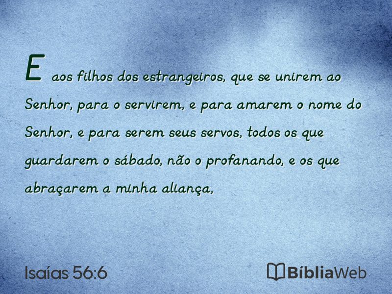 Isaías 56:6 em imagem para compartilhar